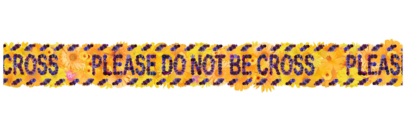 'Please do not be cross' Bourdon Brindille's take on Police Tape made of flowers