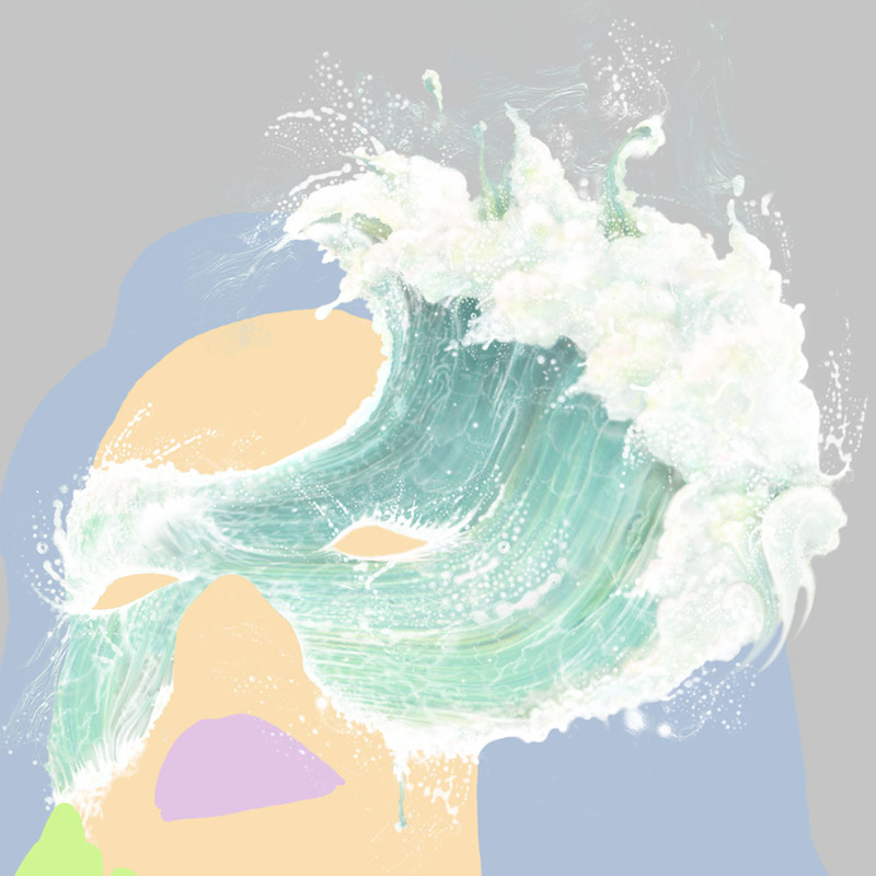 Close up of an Image of a lady with a wave as a mask by Bourdon BrindillePicture