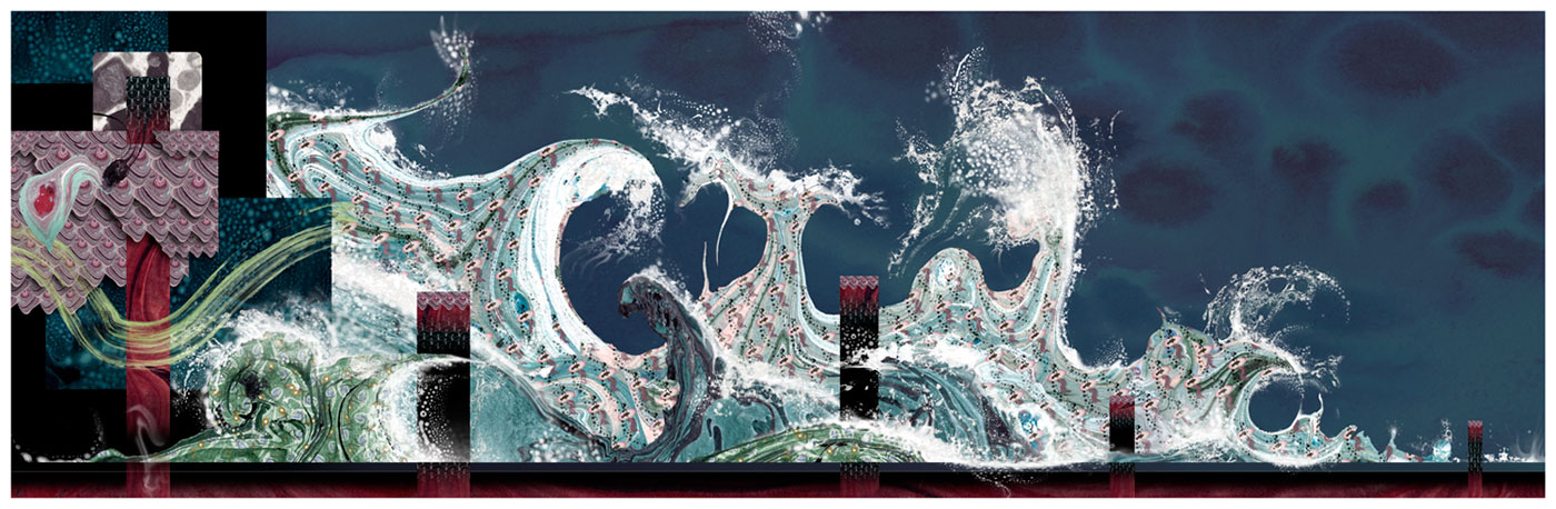 Japanese inspired image of waves by Bourdon Brindille